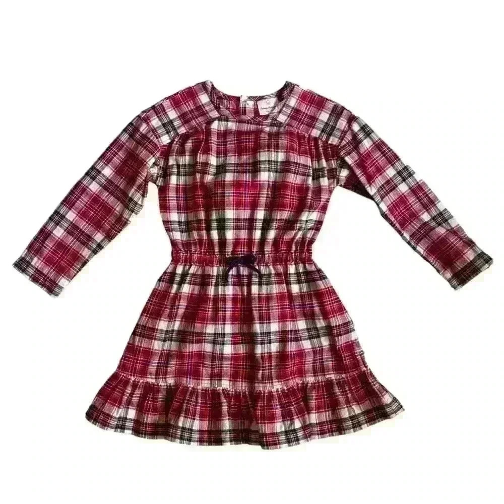 Hanna Andersson Tartan Plaid Girls Dress Size 7